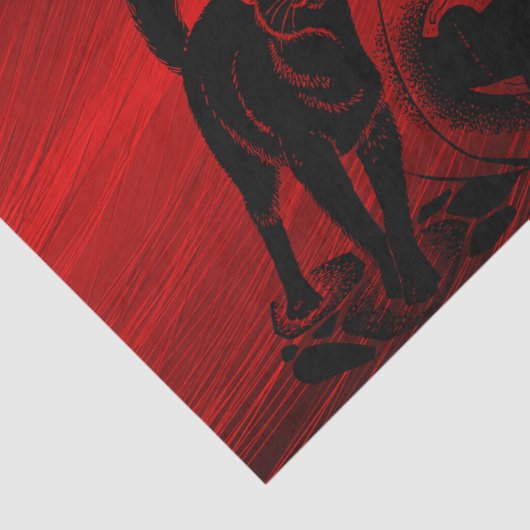 Halloween Party Evil Black Cat Pumpkin Red Scary Tissuepapier (Detail)