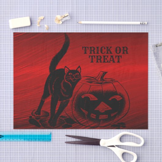 Halloween Party Evil Black Cat Pumpkin Red Scary Tissuepapier (Craft)