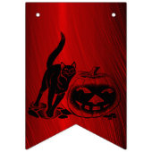 Halloween Party Evil Black Cat Pumpkin Red Scary Vlaggetjes (Eerste vlag)