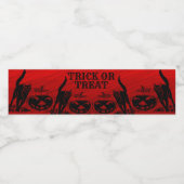 Halloween Party Evil Black Cat Pumpkin Red Scary Waterfles Etiket (Enkel label)