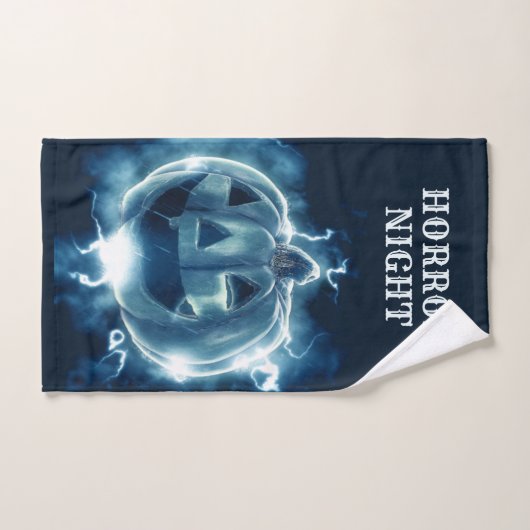 Halloween Party Evil Blue Pumpkin Horror Bad Handdoek (Handdoek)