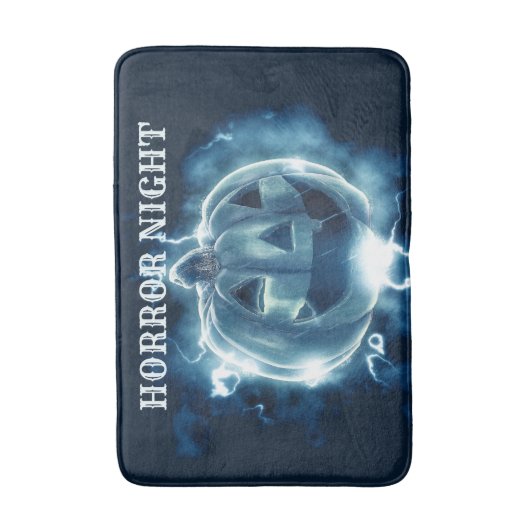 Halloween Party Evil Blue Pumpkin Horror Badmat (Voorkant Verticaal)