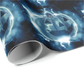 Halloween Party Evil Blue Pumpkin Horror Cadeaupapier (Rol Hoek)
