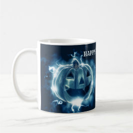 Halloween Party Evil Blue Pumpkin Horror Koffiemok