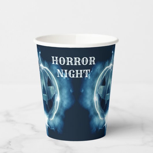 Halloween Party Evil Blue Pumpkin Horror Papieren Bekers (Links)