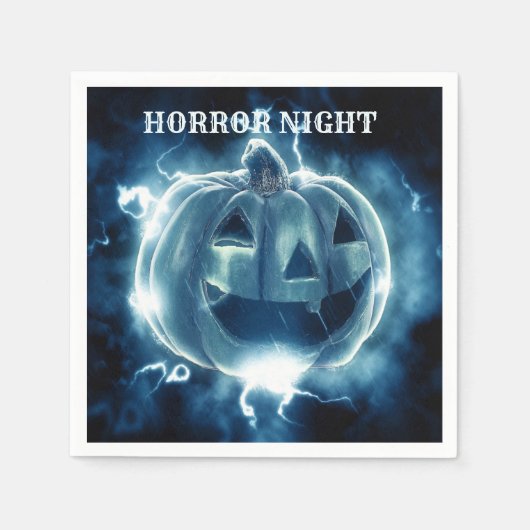 Halloween Party Evil Blue Pumpkin Horror Servet (Voorkant)