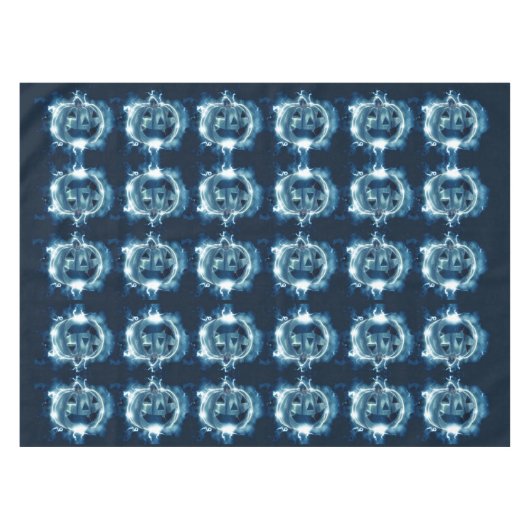 Halloween Party Evil Blue Pumpkin Horror Tafelkleed (Voorkant (Horizontaal))