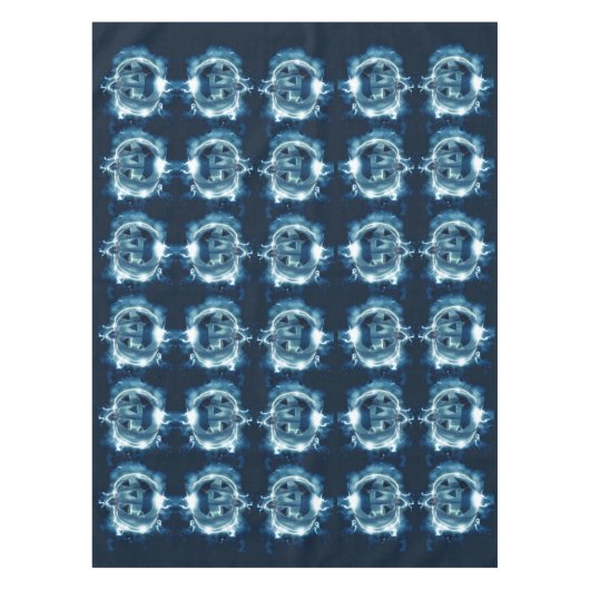 Halloween Party Evil Blue Pumpkin Horror Tafelkleed (Voorkant)