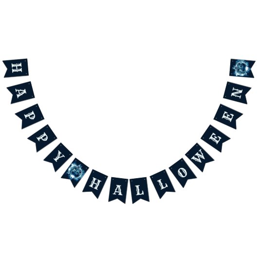 Halloween Party Evil Blue Pumpkin Horror Vlaggetjes (Alle)