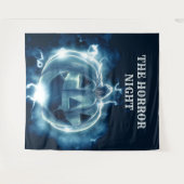 Halloween Party Evil Blue Pumpkin Horror Wandkleed (Voorkant (horizontaal))