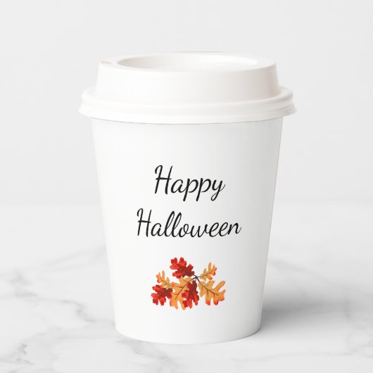 Halloween Party Fall laat elegant gebladerte achte Papieren Bekers (Achterkant)