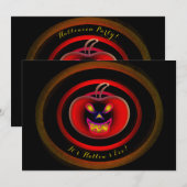 Halloween Party Flat Aankondiging Kaart (Voorkant / Achterkant)