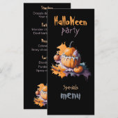 Halloween party Flat Menu zwarte achtergrond (Voorkant / Achterkant)
