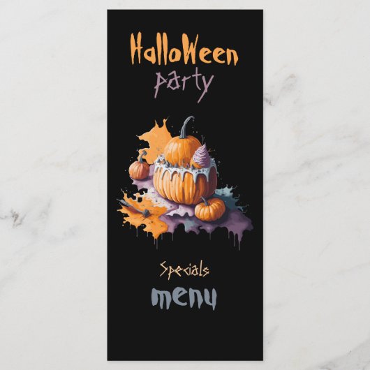 Halloween party Flat Menu zwarte achtergrond (Voorkant)