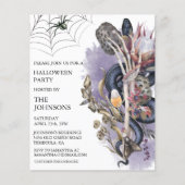 Halloween Party Floral Snake Waterverf (Voorkant)