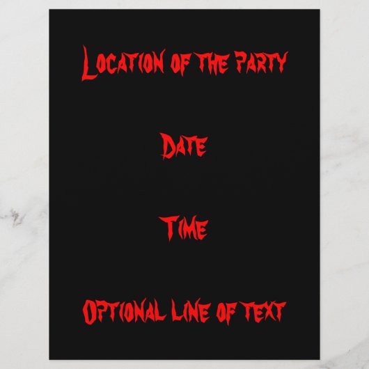 Halloween party Flyer (Achterkant)