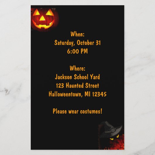 Halloween Party Flyer (Achterkant)