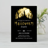 Halloween Party Folie Uitnodiging (Staand Voorkant)