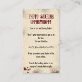 Halloween Party Foto Hashtag Dracula's Castle Informatiekaartje (Achterkant)