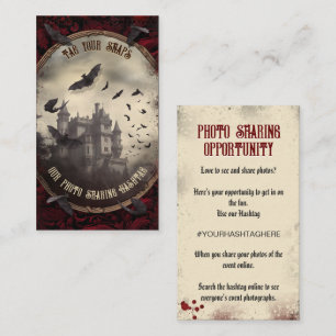 Halloween Party Foto Hashtag Dracula's Castle Informatiekaartje