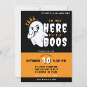 Halloween Party Funny Ghost Just Here voor de boek Kaart (Voorkant)