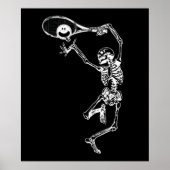 Halloween Party Funny Pickleball Skeleton Player Poster (Voorkant)