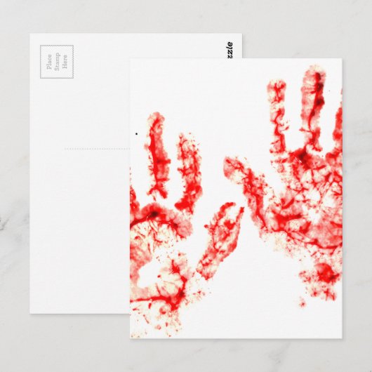 Halloween Party gebluste handafdruk Briefkaart (Voorkant / Achterkant)