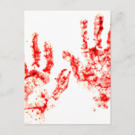 Halloween Party gebluste handafdruk Briefkaart