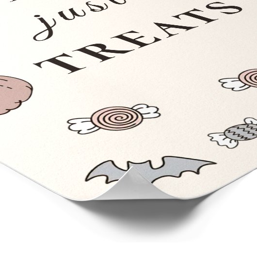 Halloween Party Geen Trick Alleen Treats Teken Poster (Hoek)