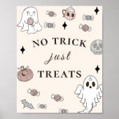Halloween Party Geen Trick Alleen Treats Teken Poster (Voorkant)