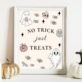 Halloween Party Geen Trick Alleen Treats Teken Poster