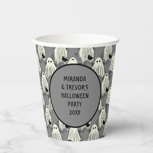 Halloween Party Geesten en Headstones Custom Papieren Bekers (Voorkant)