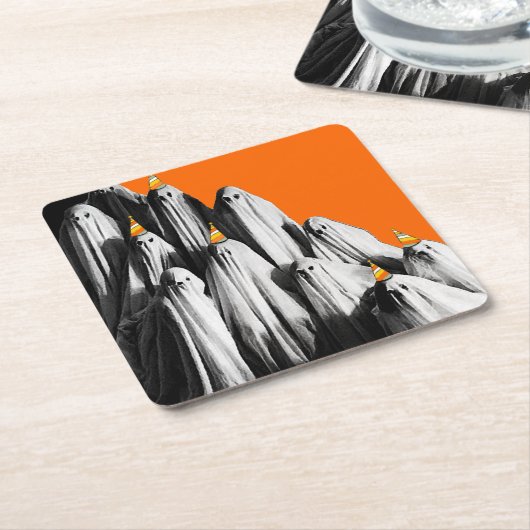 Halloween  Party Geesten Kartonnen Onderzetters (Schuin)