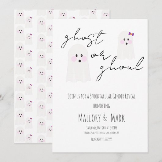 Halloween Party Gender Reopenbaart Uitnodiging (Voorkant / Achterkant)