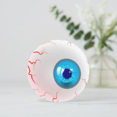 Halloween Party. Gepersonaliseerde spooky Blue Eye Kaart (Staand voorkant)