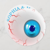 Halloween Party. Gepersonaliseerde spooky Blue Eye Kaart (Voorkant / Achterkant)