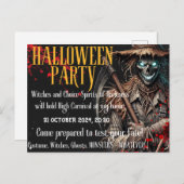 Halloween Party gepersonaliseerde uitnodiging Brie (Voorkant / Achterkant)