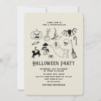 Halloween Party Ghost Black Cat Bat