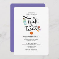 Halloween Party Ghost Black Cat Bat Uitnodiging