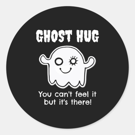 Halloween Party Ghost Hug Outfit Hugs for Free Ronde Sticker (Voorkant)