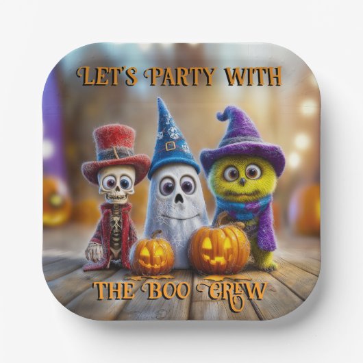 Halloween Party Ghost Skeleton Monster beroemd gem Papieren Bordje (Voorkant)