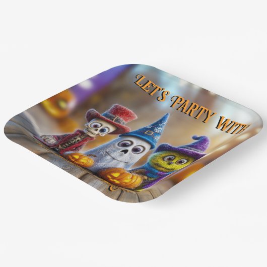 Halloween Party Ghost Skeleton Monster beroemd gem Papieren Bordje (Gebogen)