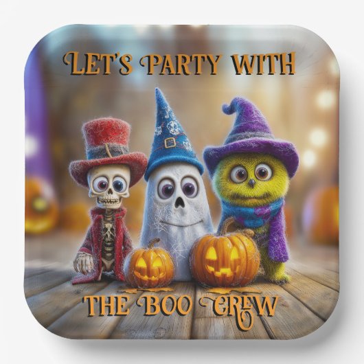 Halloween Party Ghost Skeleton Monster beroemd gem Papieren Bordje (Voorkant)
