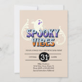 Halloween Party Ghost Spooky Vibes Birthday Kaart (Voorkant)