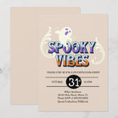 Halloween Party Ghost Spooky Vibes Birthday Kaart (Voorkant / Achterkant)