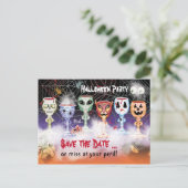 Halloween Party (Ghoulish Wine Goblets) Uitnodiging Briefkaart (Staand voorkant)