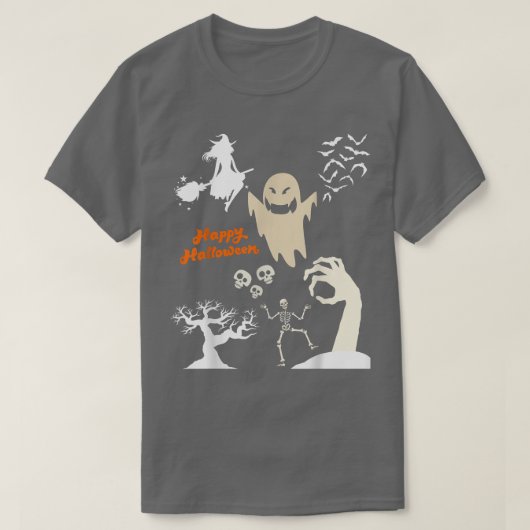 Halloween Party Gift Idea Skeleton Happy Halloween T-shirt (Design voorkant)