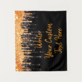 Halloween Party Gift Sinaasappel Zwart Photo Booth Wandkleed (Voorkant)