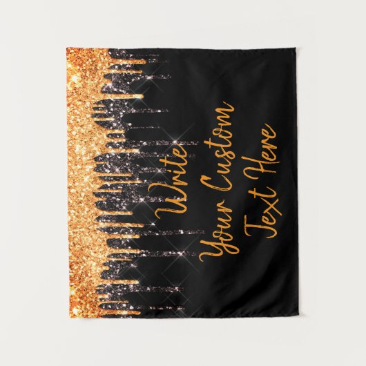 Halloween Party Gift Sinaasappel Zwart Photo Booth Wandkleed (Voorkant)