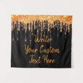 Halloween Party Gift Sinaasappel Zwart Photo Booth Wandkleed (Voorkant (horizontaal))